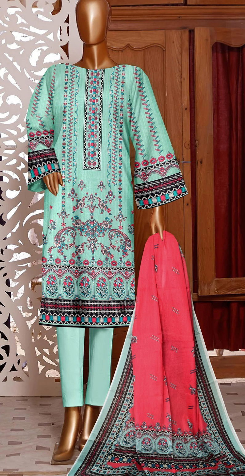 MOONLIGHT 3PC SELF JACQURD DIGITAL PRINT LAWN