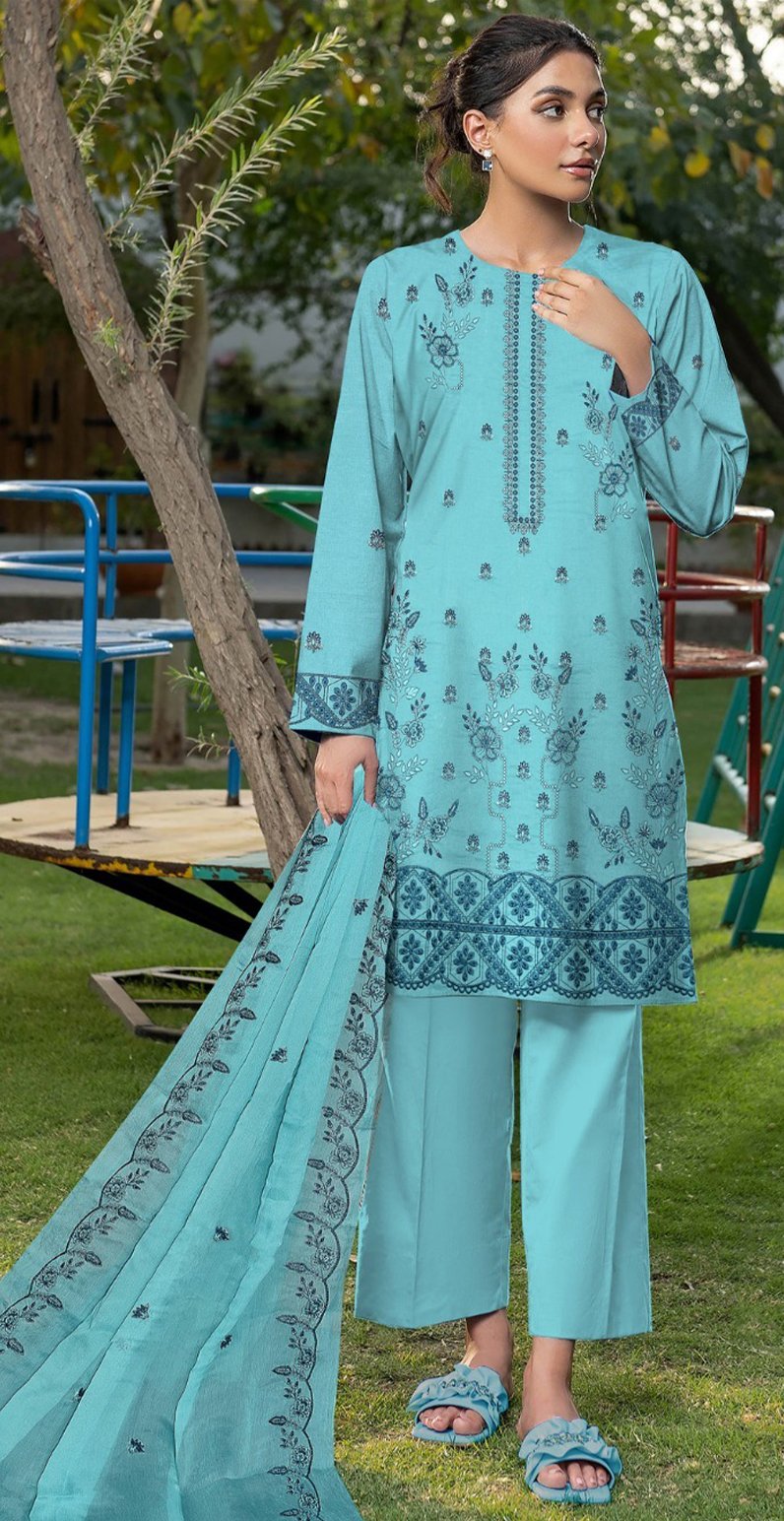 MOONLIGHT 3PC EMBROIDRED DESIGNER LAWN SUMMER