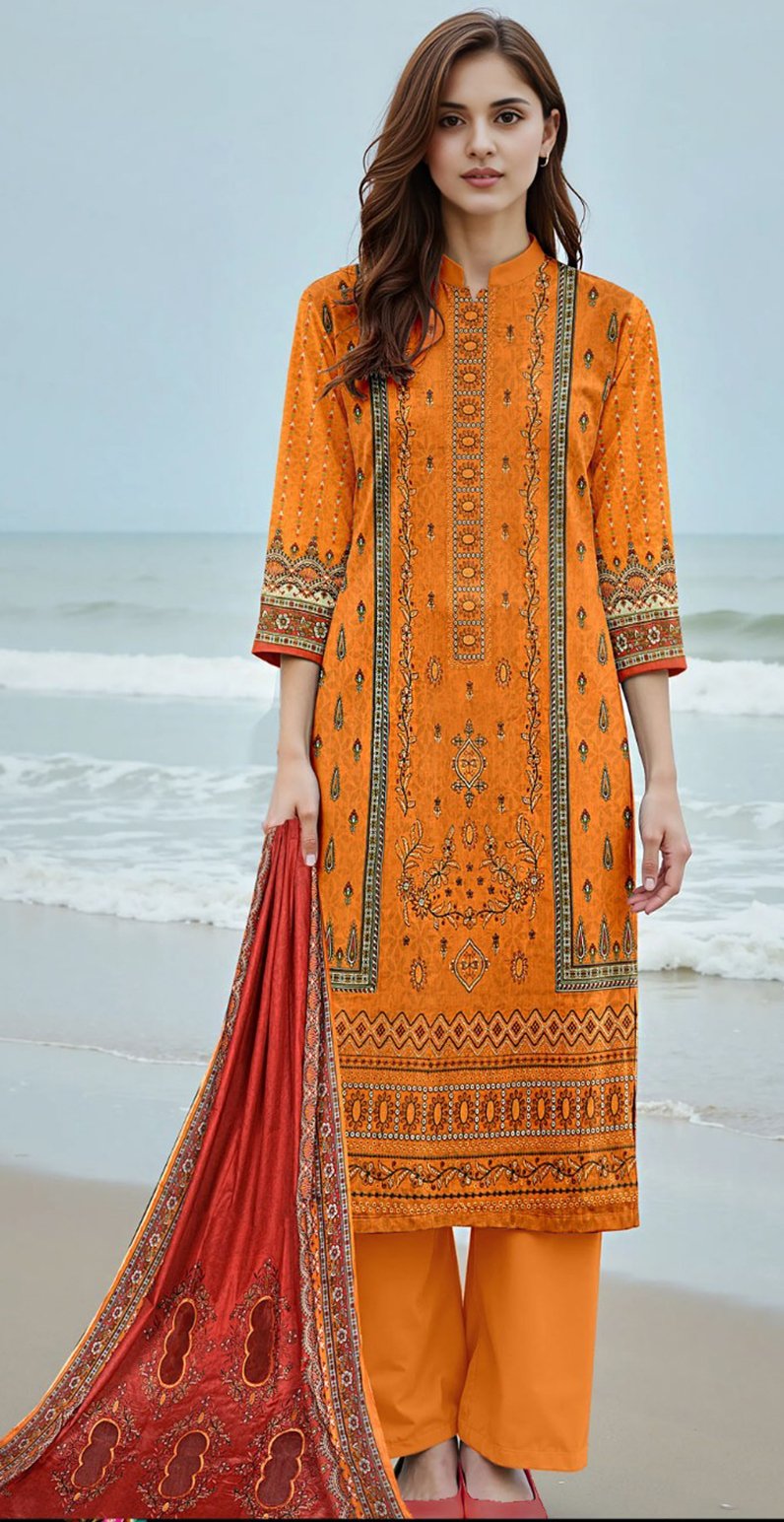 MOONLIGHT 3PC EMBROIDERED DIGITAL PRINTED PREMIUM LAWN