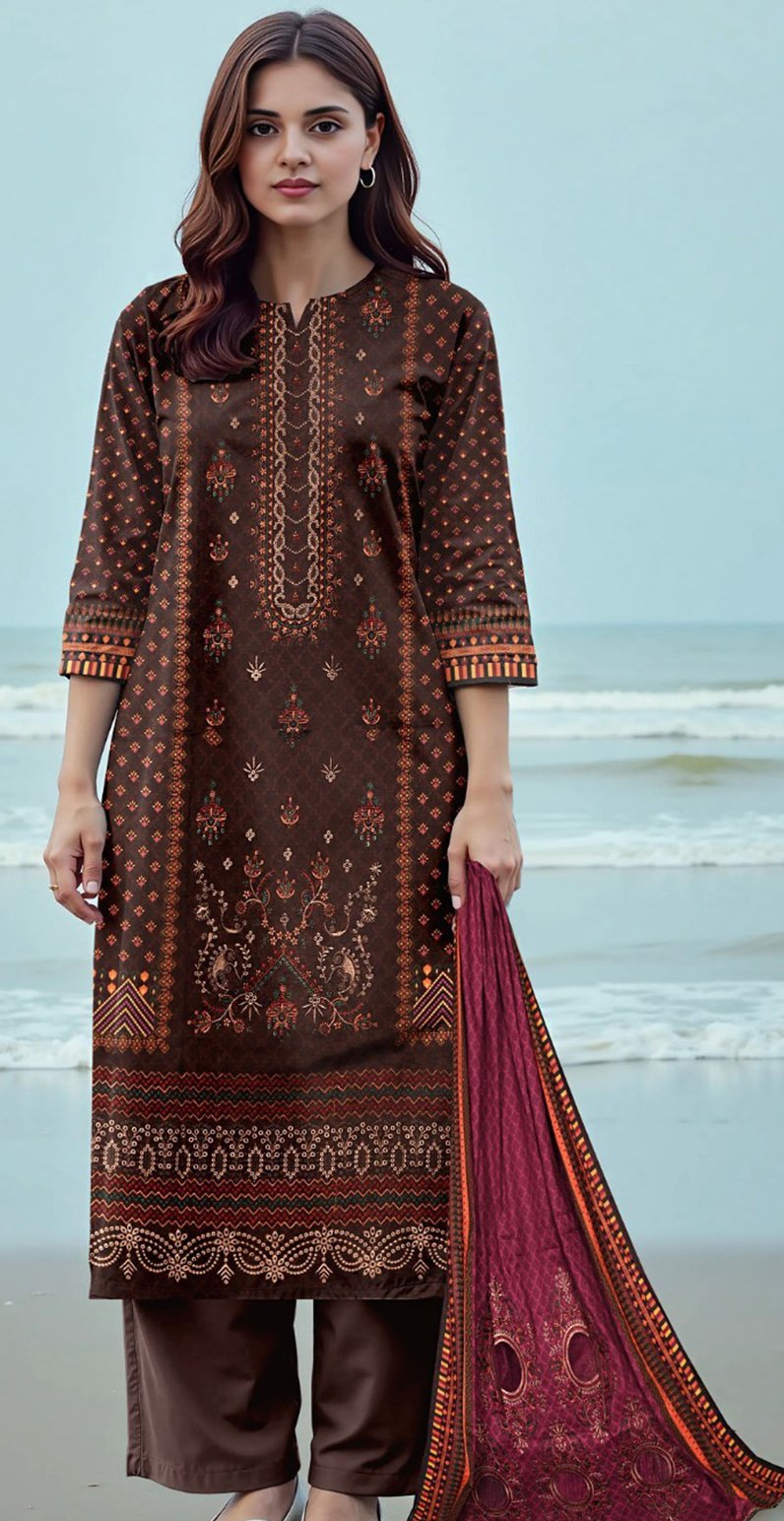 MOONLIGHT 3PC EMBROIDERED DIGITAL PRINTED PREMIUM LAWN