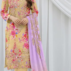MOONLIGHT 3PC EMBR SEQUIN BANA DORA PRINTED APLIC WORK DESIGNER VOL-185-D-159