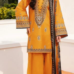 BAROQUE 3PC EMB LUXURY DESIGNER LAWN VOL-06-722