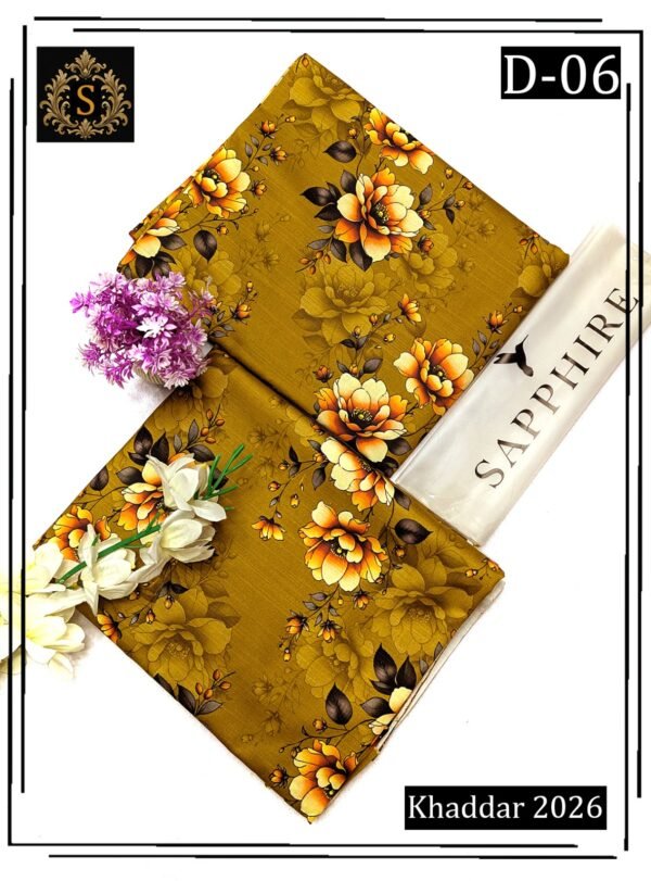 SAPPHIRE MOONLIGHT 2PC ALL OVER KHADDAR DIGITAL PRINTED VOL-02-D-06