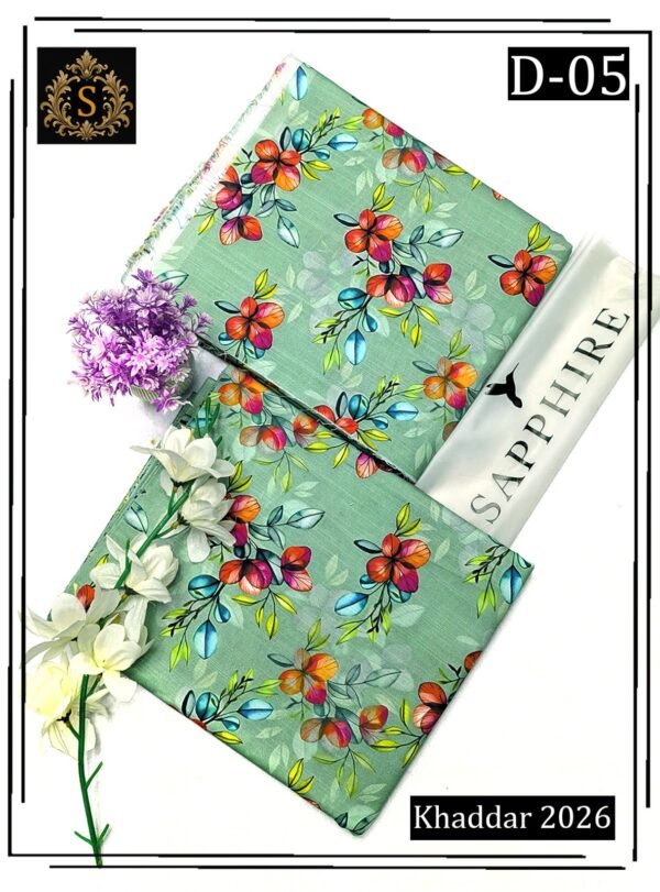 SAPPHIRE MOONLIGHT 2PC ALL OVER KHADDAR DIGITAL PRINTED VOL-02-D-05