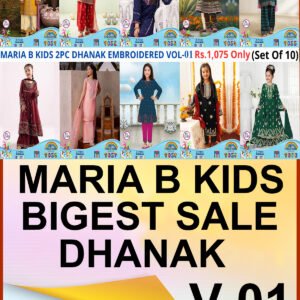 MARIA B KIDS 2PC DHANAK EMBROIDERED VOL-01-Set Of 10 Dresses
