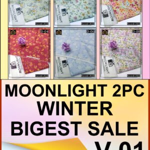 MOONLIGHT 2PC ALL OVER KARANDI DIGITAL PRINTED VOL-01-D-01-Set Of 06 Dresses