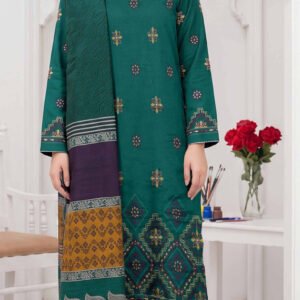 MINAHIL ZAREEN 3PC EMBR SEQUIN DAMAN DHANAK JACQUARD WOOL SHAWL VOL-297-D-903