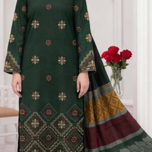 MINAHIL ZAREEN 3PC EMBR SEQUIN DAMAN DHANAK JACQUARD WOOL SHAWL VOL-297-D-901