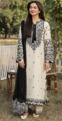 MIX BRANDS 3PC EMBROIDERED LUXURY DESIGNER DHANAK VOL-01-D#647