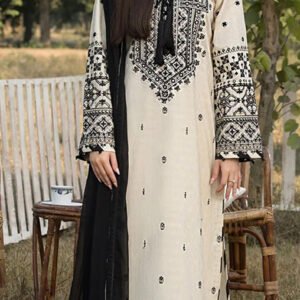 MIX BRANDS 3PC EMBROIDERED LUXURY DESIGNER DHANAK VOL-01-D#647