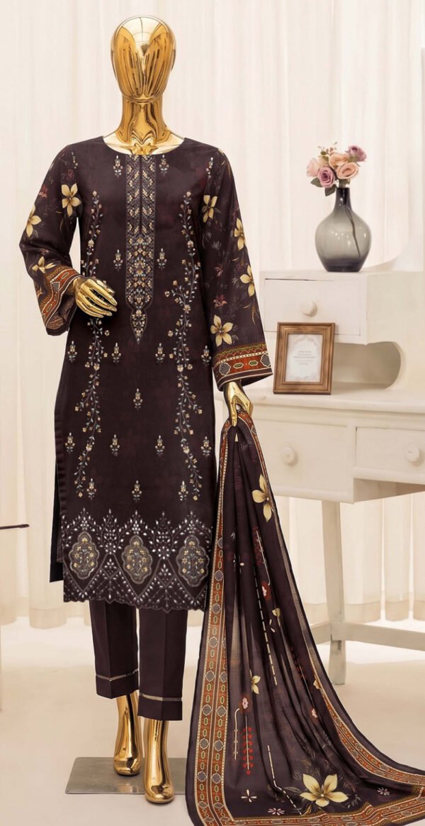 BIN SAEED 3PC DAMAN BOARING EMBROIDERED BANA DORA VISCOSE DESIGNER VOL-280-D-895