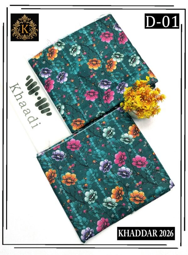 KHAADI 2PC ALL OVER KHADDAR DIGITAL PRINTED VOL-01-D-01