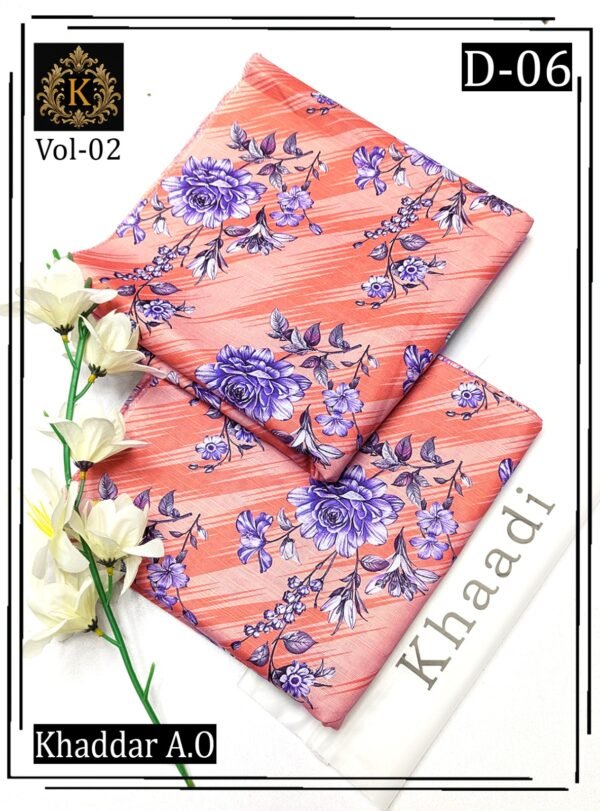 KHAADI 2PC ALL OVER KHADDAR DIGITAL PRINTED VOL-02-D-06