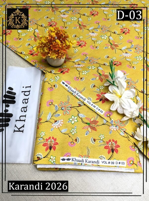 KHAADI 2PC ALL OVER KARANDI DIGITAL PRINTED VOL-03-D-03