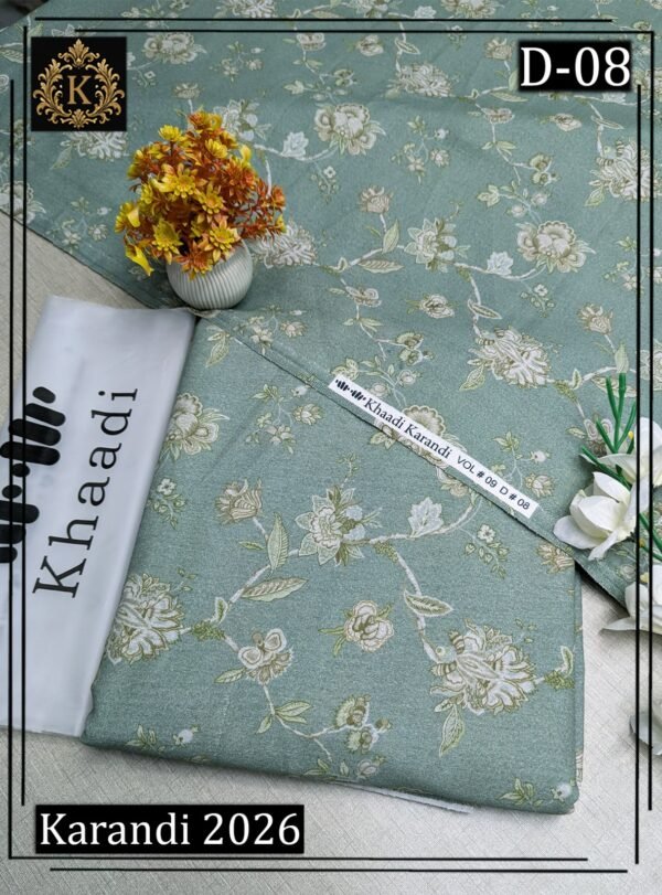 KHAADI 2PC ALL OVER KARANDI DIGITAL PRINTED VOL-03-D-08