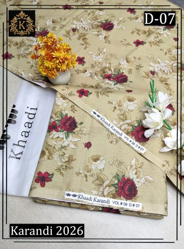 KHAADI 2PC ALL OVER KARANDI DIGITAL PRINTED VOL-03-D-07