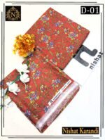 NISHAT 2PC ALL OVER KARANDI DIGITAL PRINTED VOL-01-D-01