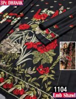 MIX BRANDS 3PC EMBROIDERED LUXURY DESIGNER DHANAK VOL-01-D#1104
