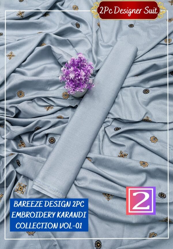 BAREEZE DESIGN 2PC EMBROIDERD KARANDI COLLECTION VOL-01-2