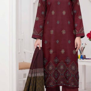 MINAHIL ZAREEN 3PC EMBR SEQUIN DAMAN DHANAK JACQUARD WOOL SHAWL VOL-297-D-904