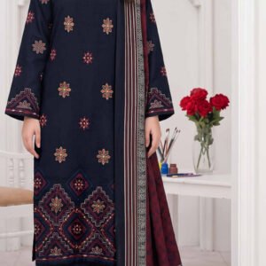 MINAHIL ZAREEN 3PC EMBR SEQUIN DAMAN DHANAK JACQUARD WOOL SHAWL VOL-297-D-902
