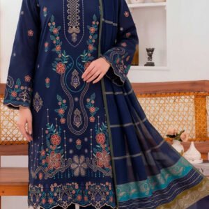 DHANAK 3PC BOARING WORK ESHAAL ANSARI EMBROIDERED SEQUIN DAMAN VOL-262-D-714