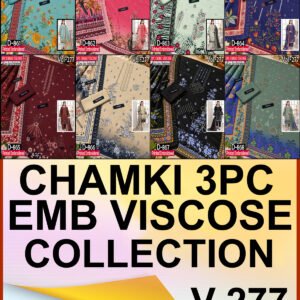 CHAMKI VISCOSE 3PC COCO ZARA SHAHJAHAN EMBROIDERED DIGITAL PRINTED DESIGNER VOL-277-Set Of 08 Dresses