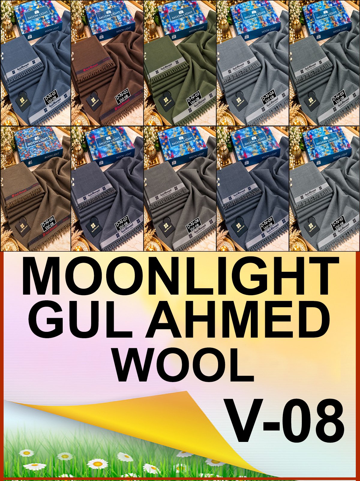 MOONLIGHT BY GUL AHMED WOOL PREMIUM WINTER COLLECTION VOL-08-Set Of 10 Dressses