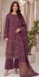 SLUB DHANAK 3PC RUKHAY SUKHAN SEQUIN BORING EMBROIDERED JACQUARD SHAWL VOL-303-D-635