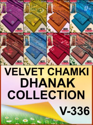 VELVET CHAMKI DHANAK 3PC BIN SAEED DIGITAL PRINTED WINTER VOL-336-Set Of 08 Dresses