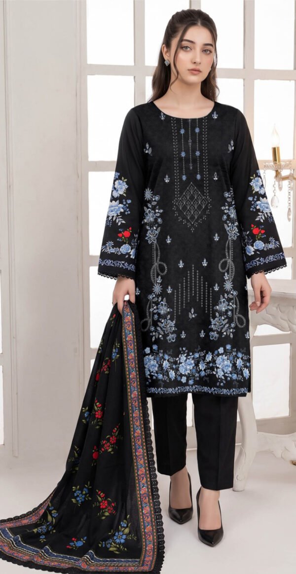 CHAMKI VISCOSE 3PC COCO ZARA SHAHJAHAN EMBROIDERED DIGITAL PRINTED DESIGNER VOL-277-D-867