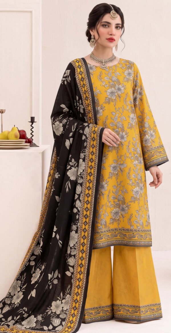 CAMBRIC KHADDAR 3PC BIN SAEED DIGITAL PRINTED WINTER VOL-338-D-1114