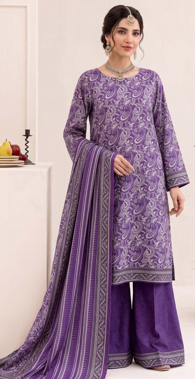 CAMBRIC KHADDAR 3PC BIN SAEED DIGITAL PRINTED WINTER VOL-338-1118