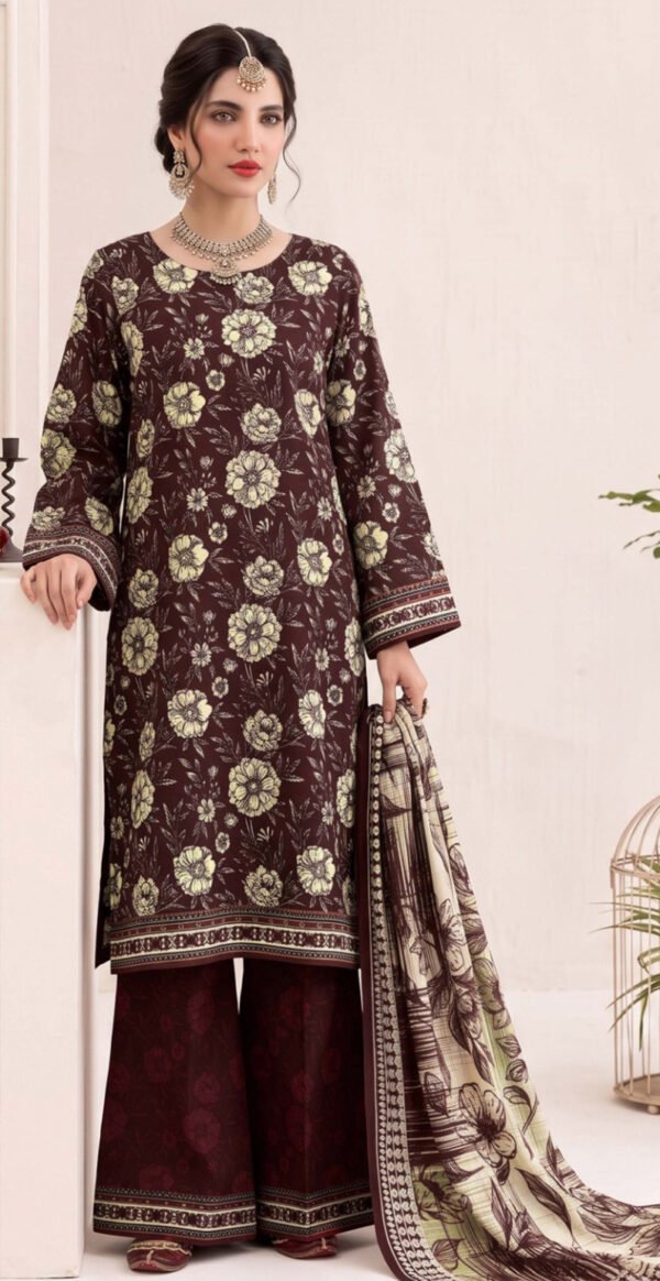 CAMBRIC KHADDAR 3PC BIN SAEED DIGITAL PRINTED WINTER VOL-338-D-1115