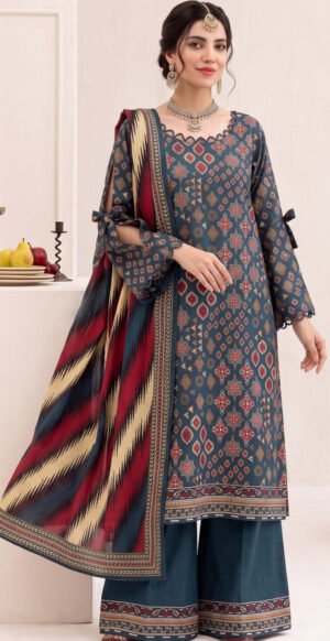 CAMBRIC KHADDAR 3PC BIN SAEED DIGITAL PRINTED WINTER VOL-338-D-1112
