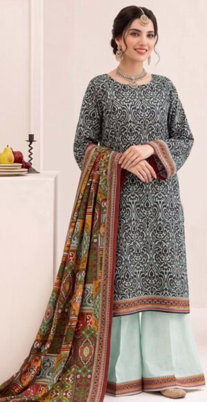 CAMBRIC KHADDAR 3PC BIN SAEED DIGITAL PRINTED WINTER VOL-338-D-1113