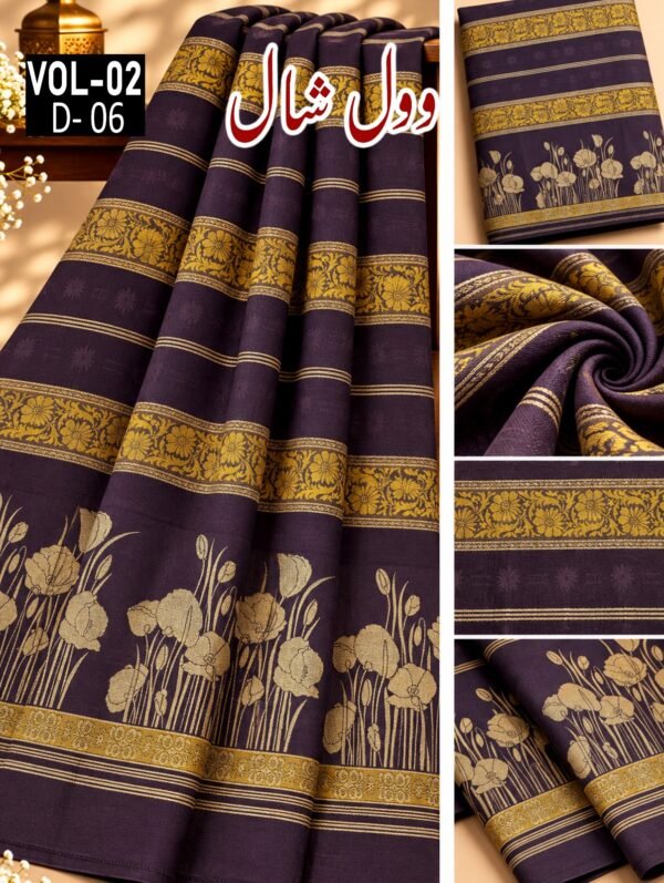 LADIES BAROSHA JACQUARD WOOL SHAWL VOL-02-D-06