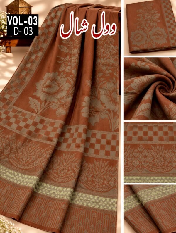 KASHMIRI PASHMINA JACQUARD WOOL LADIES SHAWL VOL-03-Set Of 10 Shawls