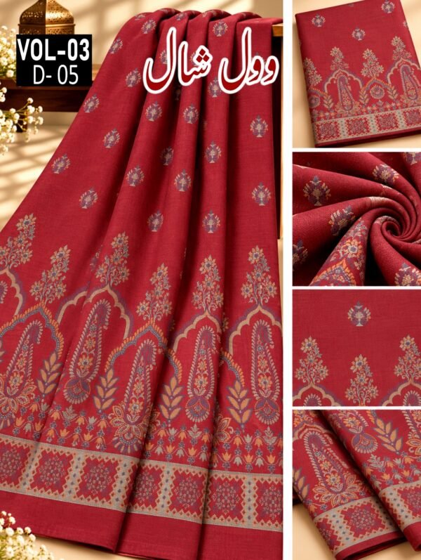 KASHMIRI PASHMINA JACQUARD WOOL LADIES SHAWL VOL-03-Set Of 10 Shawls