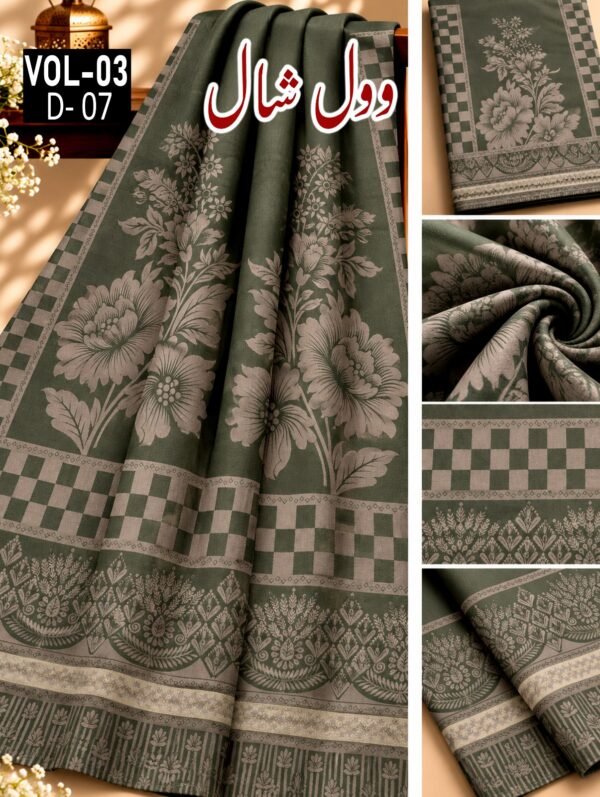 KASHMIRI PASHMINA JACQUARD WOOL LADIES SHAWL VOL-03-Set Of 10 Shawls