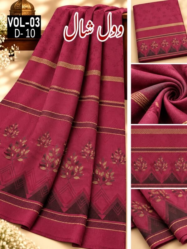 KASHMIRI PASHMINA JACQUARD WOOL LADIES SHAWL VOL-03-Set Of 10 Shawls