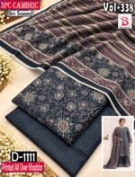 CAMBRIC KHADDAR 3PC BIN SAEED DIGITAL PRINTED WINTER VOL-338-D-1111
