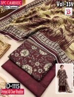 CAMBRIC KHADDAR 3PC BIN SAEED DIGITAL PRINTED WINTER VOL-338-D-1115