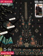 DHANAK 3PC BOARING WORK ESHAAL ANSARI EMBROIDERED SEQUIN DAMAN VOL-262-Set Of 06 Dresses