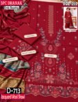 DHANAK 3PC BOARING WORK ESHAAL ANSARI EMBROIDERED SEQUIN DAMAN VOL-262-Set Of 06 Dresses