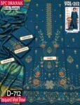 DHANAK 3PC BOARING WORK ESHAAL ANSARI EMBROIDERED SEQUIN DAMAN VOL-262-Set Of 06 Dresses