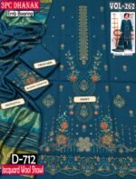 DHANAK 3PC BOARING WORK ESHAAL ANSARI EMBROIDERED SEQUIN DAMAN VOL-262-Set Of 06 Dresses