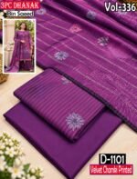 VELVET CHAMKI DHANAK 3PC BIN SAEED DIGITAL PRINTED WINTER VOL-336-D-1101
