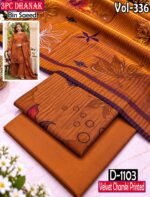 VELVET CHAMKI DHANAK 3PC BIN SAEED DIGITAL PRINTED WINTER VOL-336-D-1103
