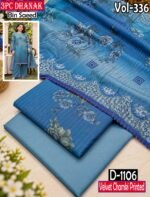 VELVET CHAMKI DHANAK 3PC BIN SAEED DIGITAL PRINTED WINTER VOL-336-D-1106
